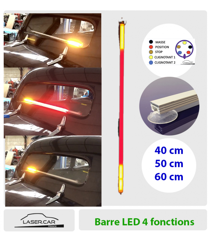 Barre LED de Sécurité 4 fonctions Feu de position Feu stop