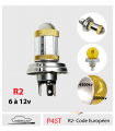 R2 LED 6v, P45T Code Européen Plug&Play - Série 5x LENS