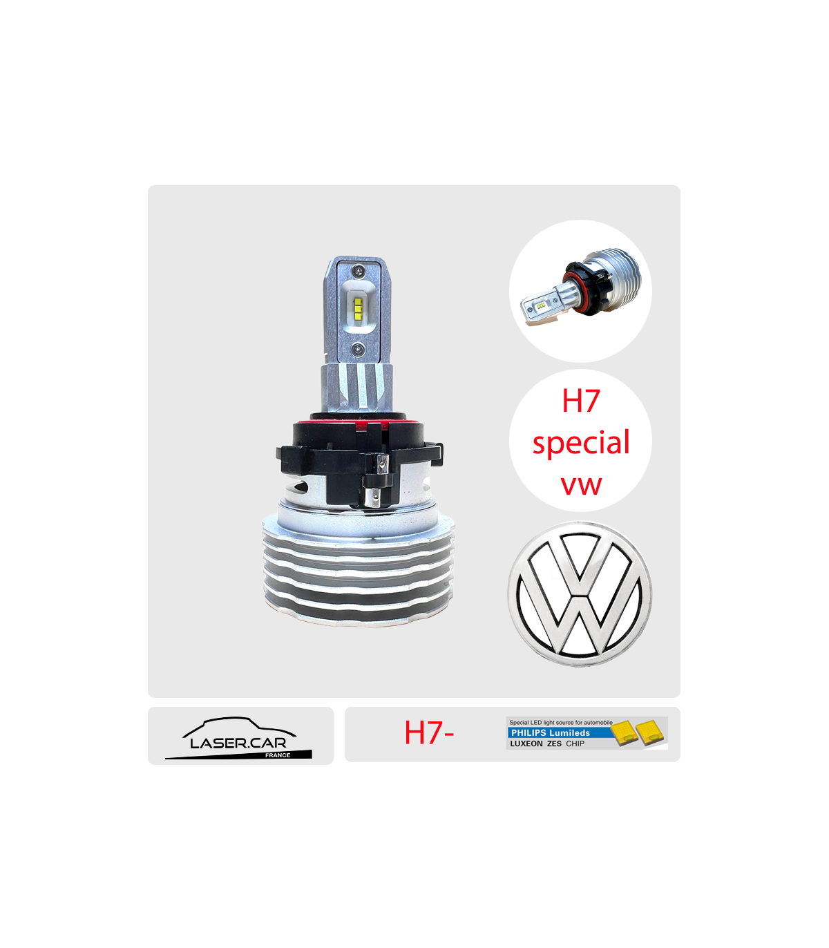 Ampoule H7 Led pour WV Golf 6 / Golf VI MK6 - WV Golf 7 / Golf VII