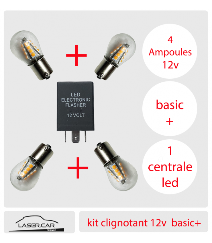 Kit Clignotant Led 6 à 12v, Composé De 4x 1156 Ba15s + 1 Centrale 6v à 12v