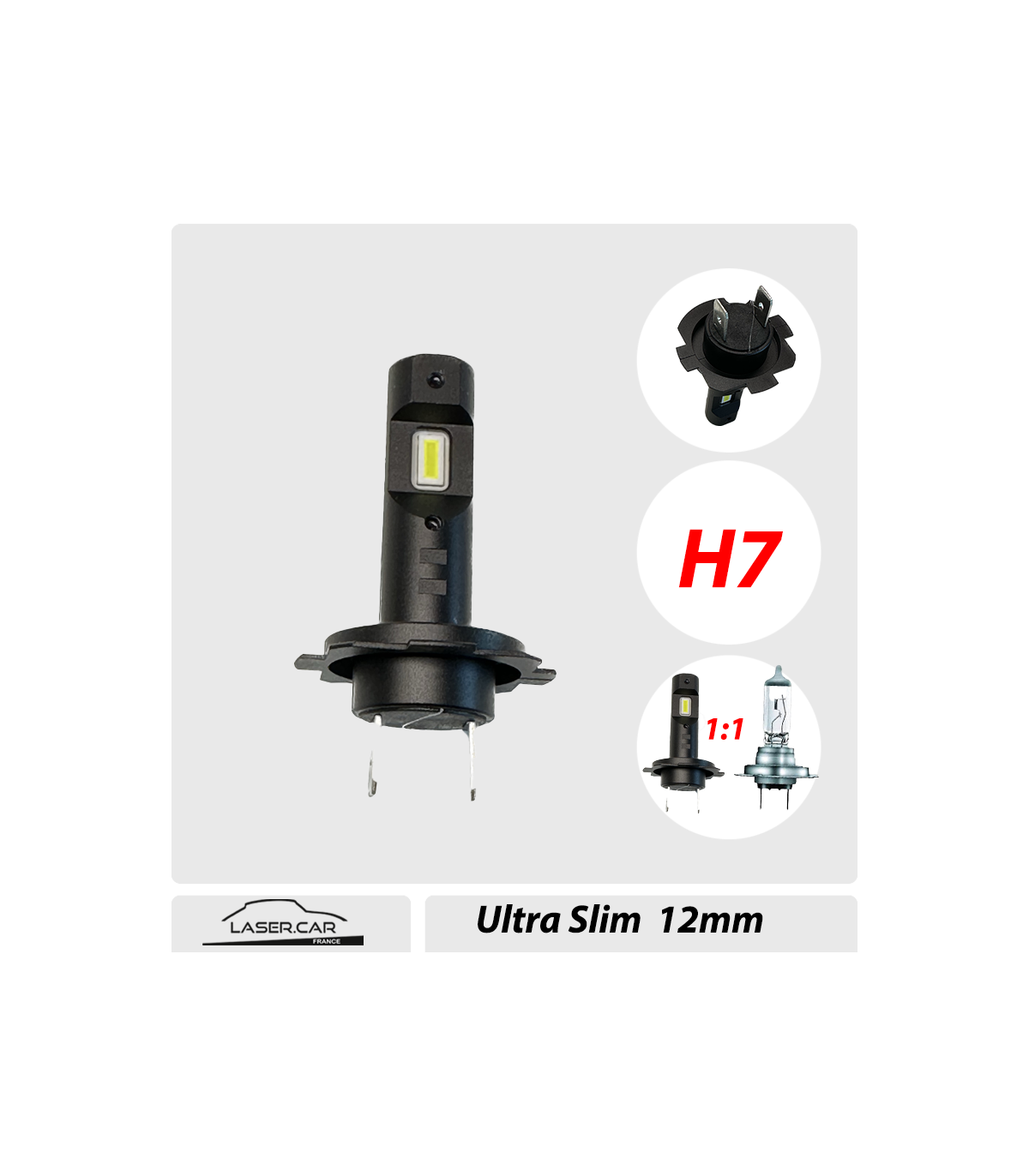 AMPOULE LED H7 MOTO GTS 1.1 SLIM VENTILÉ